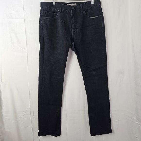A-Frame Jeans Mens Tag 34x32 Act 35x30 Slim Leg Black Stretch Denim Pants - Picture 1 of 12